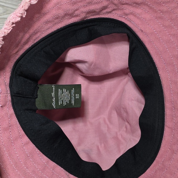 Eddie Bauer Pink Frayed Brim Bucket Hat Adult Size S/M - Picture 5 of 8